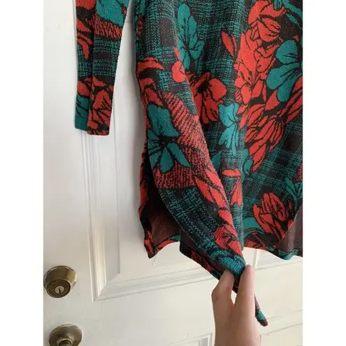 Vintage 90s Vallabh Oswal Small Red Black Sweater Ribbed Womans cottagecore Red