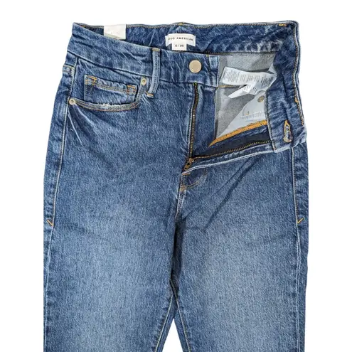 Good American ‎ Good Classic Raw Hem Jeans 0/25 NWT