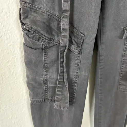 Young Fabulous and Broke  Ankle Tie Subversive Cargo Joggers Black Grey Silky Small