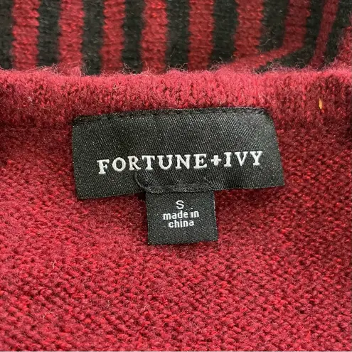 Fortune + Ivy New Striped Open Front Long Cardigan Red Black Size Small