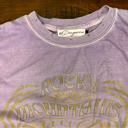 Girl Dangerous “Rocky Mountains Colorado” LARGE Distressed Purple