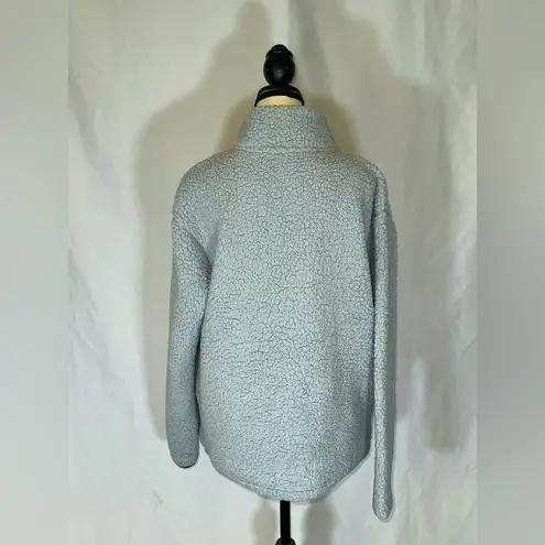 PINK Victoria's Secret Sherpa 1/4 Zip Pull Over Long Sleeve Size Sm Gray