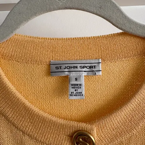 St. John Sport Knit Wool Blend Cardigan Sweater Accent Button