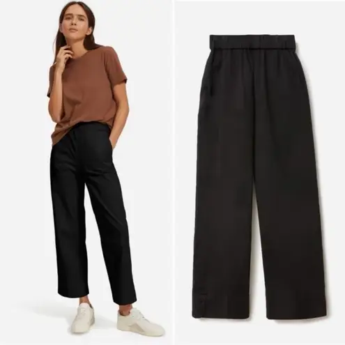 Everlane  The Easy Pant Pull-On Wide Leg Organic Cotton Pants Black Size 4