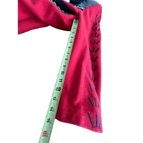Anthony Mark Hankins Colorblock Wool Blend Coat With Embroidery & Lace Trim Sz3x Red Size 3X