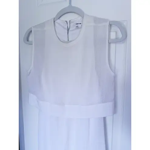 Helmut Lang White Tiered Gauze Sheath Dress 0 Bridal Quiet Luxury Minimalist