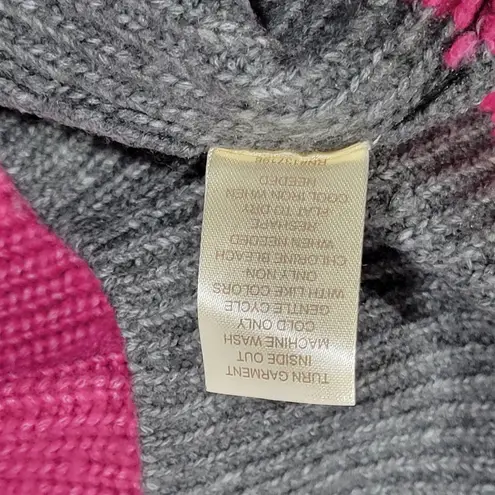 Christian Siriano Gray Pink Stripe Boxy Mock Neck Sweater M NWT Size M