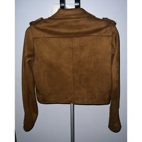 Forever 21  Women's Brown Faux Suede Moto‎ Biker Jacket Size Medium