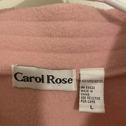 Vintage Carol Rose women’s pink fleece full zip jacket large
