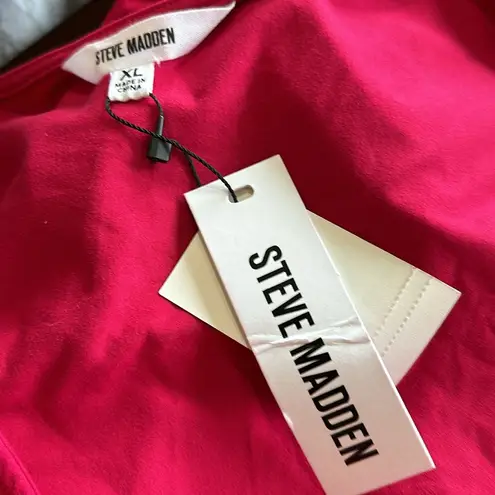 NWT BB Dakota by Steve Madden Sleeveless Belted Jumpsuit RASPBERRY Red Size XL