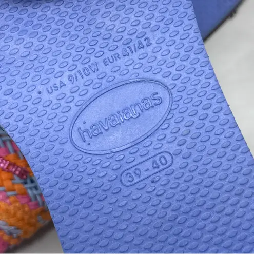 Havaianas NWT Saint Tropez Crochet Woven Thong Slide Flop Flop Sandal Shoes Blue