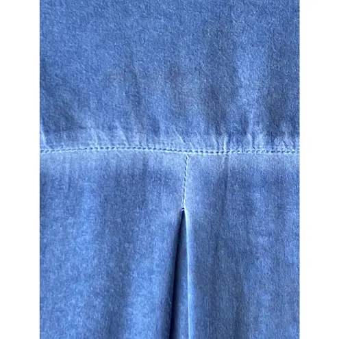 Guess  Rayon Denim Blue Weathered Tie Dye Distressed Blouse Top ~ Women's MEDIUM