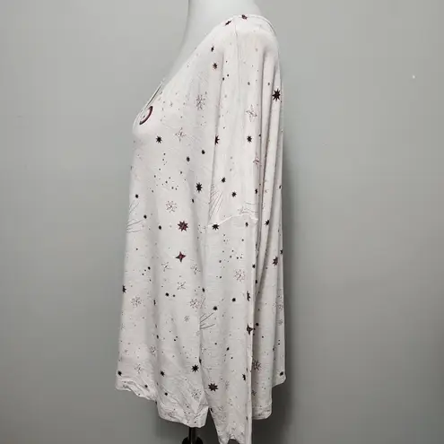 Soma  Oatmeal Star Pattern Terry Long Sleeve Top Size X-Large - Image 5