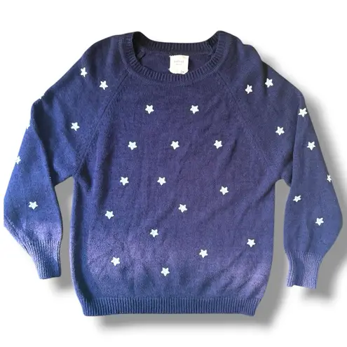 Harper Heritage NWOT Navy Star Knit Pullover Sweater Size L