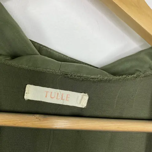 Tulle Anthro Green Satin Half Sleeve Open Front Cardigan Women's Size X - Image 7