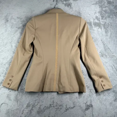 Vertigo Paris Blazer Women S Beige Fitted Contrast Trim Parisian Chic Minimalist