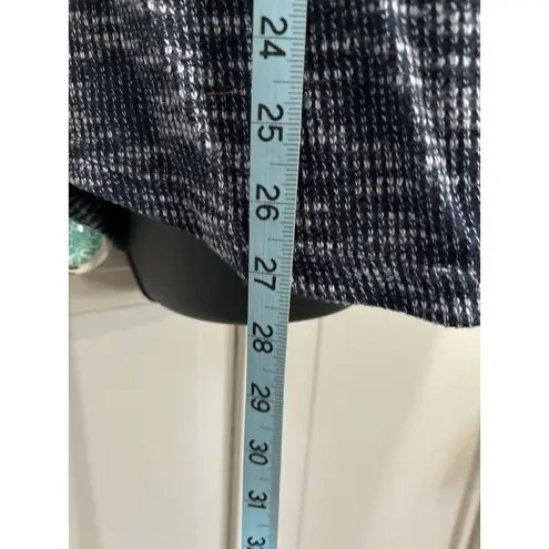 Signify Blue/White Marbled Print V Neck Hood Sweatshirt Size L 3/4 Tab Sleeve Blue Size L