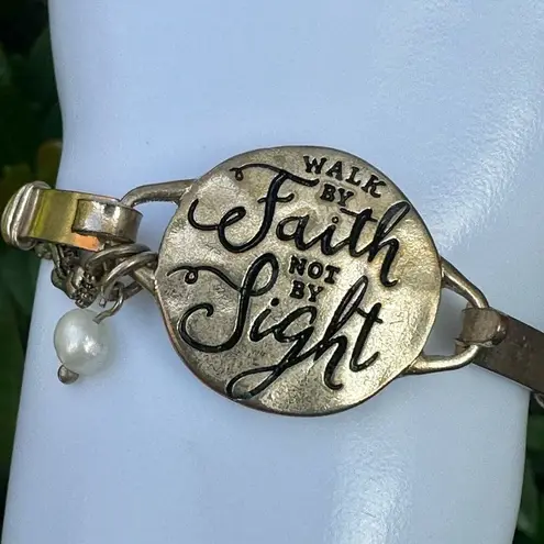 Walk by faith inspirational bangle bracelet