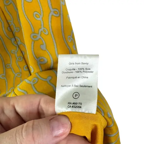 Anthropologie  Girls from Savoy Take Action Mini Dress 2 Gold Yellow 100% Silk