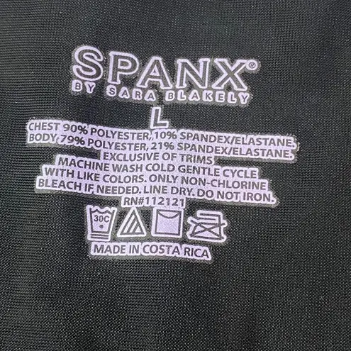 Spanx  Black Lace Trim V-Neck Cami NEW Size LARGE Hide & Sleek