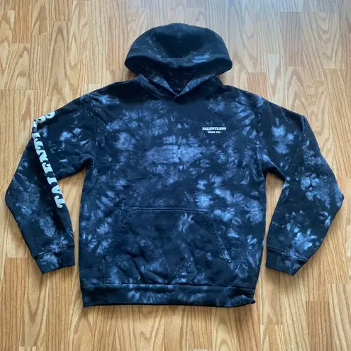 TIE DYE CLASSIC HOODIE IN BLACK CRYSTAL WASH