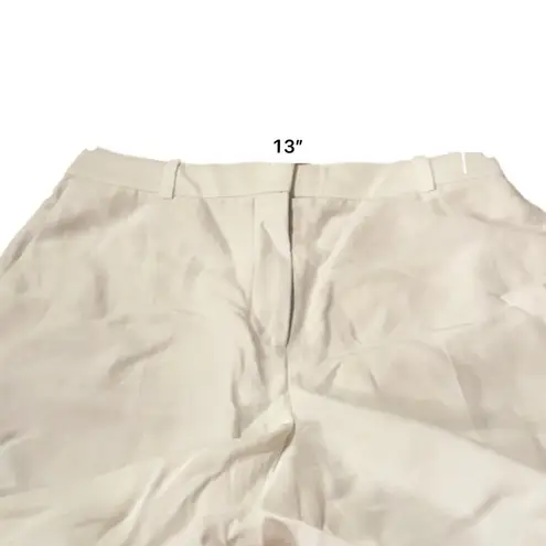 Babaton Agency Viscose Linen Blend High Rise Straight Leg Pants in White Sz 4