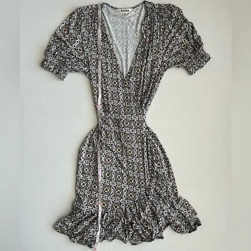 Boden Dress Women's Black Opulent Pome Ruffle Wrap Jersey Mini 4R Size undefined