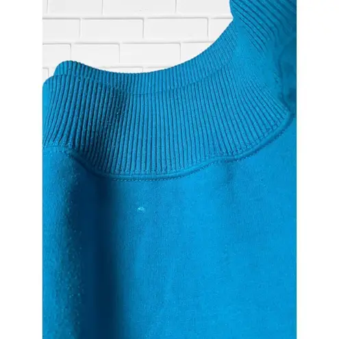 Belvedere Women's Size Lā Mockneck 80s Print Pullover Sweatshirt Bright Blue Geo Size L - Image 4