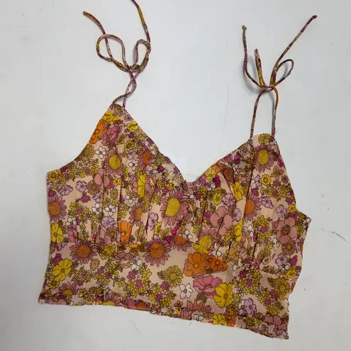 Patrons of Peace Floral Crop Tank Top NWT