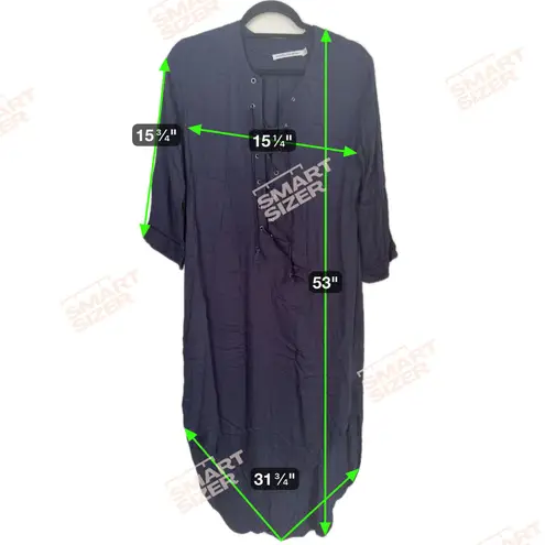 Faithfull the Brand Tuckernuck Navy Lace-Up Midi Dress 2 Boho Western Academia