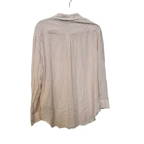 Something Navy Pink White Striped Long Sleeve Button Up Shirt Size Small