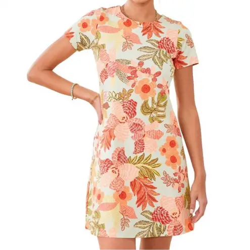 Spartina 449 NEW Tahlia Jersey Dress in Callawassie Flowers Seafoam XS