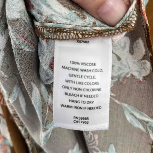 Treasure & Bond New Womens Floral Boho Hippie Long Sleeve Button Down Blouse S