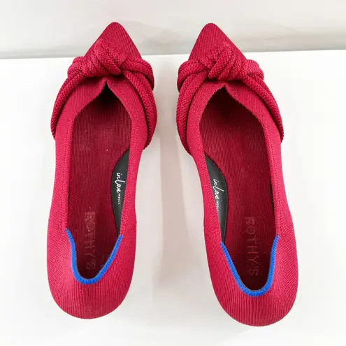 Rothy's  The Knot Point II Pointed Toe Ballet Flats in Candied Berry Red 8 thumbnail 7
