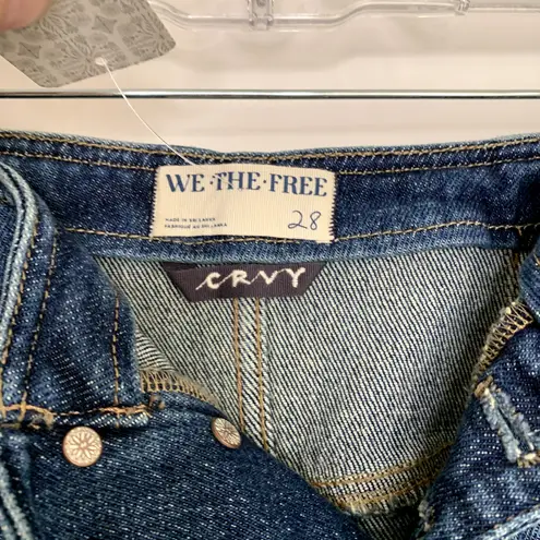 Free People  CRVY Curvy Nix Corset Jeans Knox Blue Size 28 New Womens