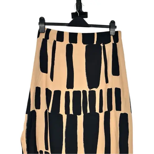 Donna Karan Rustic Chic Geometric Sarong Midi Skirt size 14 Tie Waist