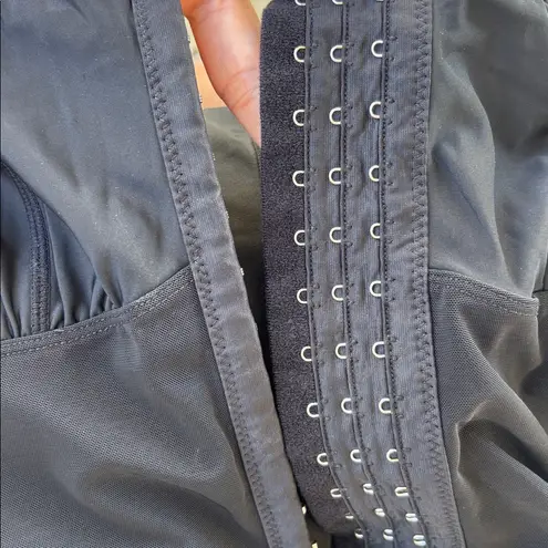 3 row hookup Black Shapewear Bodysuit Lace hem Size L Size L