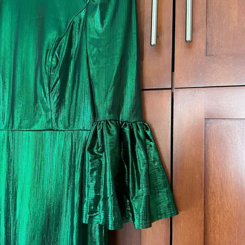 Pomander Place Emerald Crinkle Lurex Lillith Dress Maxi Green Size Small NEW