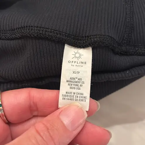 Aerie  offline ribbed Black High-Waisted Biker Shorts