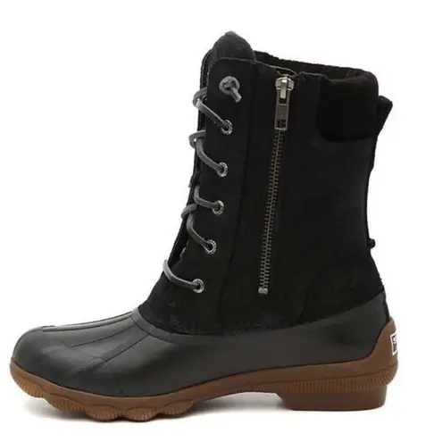Sperry  Syren Misty Tall Lace Up Rain Duck Boot Black - Image 23