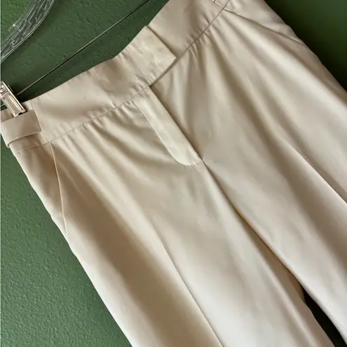 Escada Exclusive For Neiman Marcus Women's Pants Cream Ivory Wool Size 4 EU 34 White