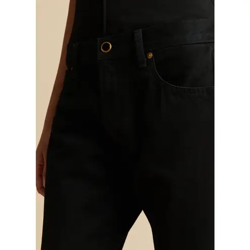 KHAITE Kyle Straight Cotton Denim Jeans in Wilcox Black in Wilcox Size 28