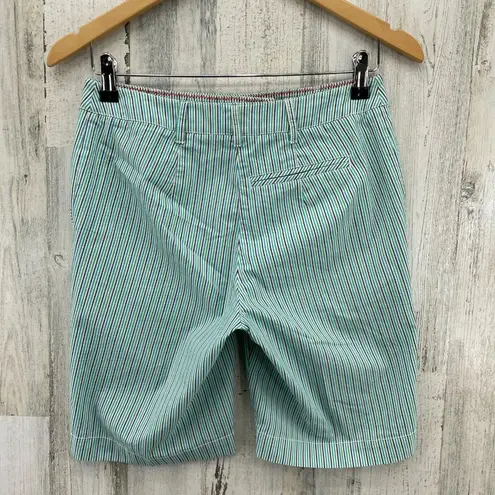 Cutter and Buck Golf Shorts Womens 2 Green Purple Blue White Stripe Cotton Blend - Image 4