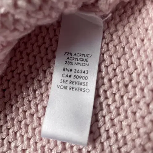 Calvin Klein SPRING BARBIE  Ribbed Knit Pullover Sweater Pink Women’s S Zipper