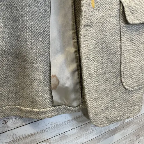 Vintage Handmade One Of A Kind Christmas Womens XXL Coat Hand Painted Wool Teddy Gray Size 2X