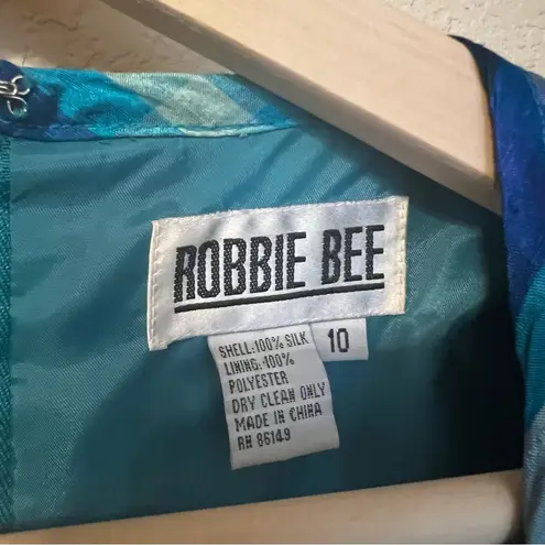 Robbie Bee Vintage Silk Blue Plaid Dress