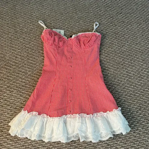 Red and White Gingham Dress