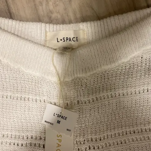 l*space L* Ivory Knit Pants Marbella Crocheted Cover-Up Pants, 100% Cotton SizeM