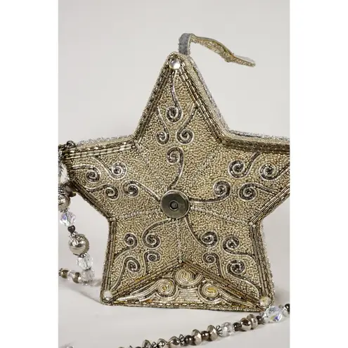 RARE Mary Frances Super Star Silver Gold Beaded Holiday Purse Handbag NEW!!