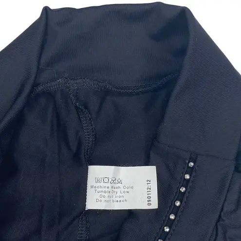 MotionWear ⍟ Roll Down Dance Gymnastics Short Shorts ⍟ Black Rhinestone ⍟ Small